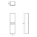 Ideal Standard i.Life A 40cm Tall 2 Door Column Unit Matt Carbon Grey