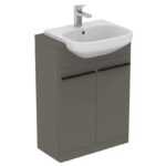 Ideal Standard i.Life A 60cm 2 Door Semi Countertop Unit Matt Quartz Grey