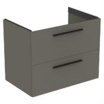 Ideal Standard i.Life B 80cm 2 Drawer Wall Basin Unit Matt Quartz Grey