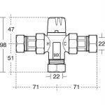 Ideal Standard Thermostatic Mixing Valve 22mm A5901