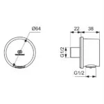 Ideal Standard Idealrain Round Wall Elbow BC808