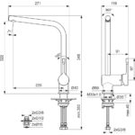 Ideal Standard Ceralook Single Lever L-Shape Spout Kitchen Mixer BD572 Chrome