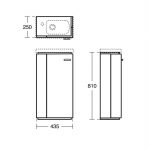 Ideal Standard Concept Space 450mm Basin Unit LH E1438 Walnut