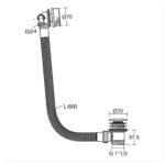 Ideal Standard Idealfill Bath Filler, Overflow & Clicker Waste