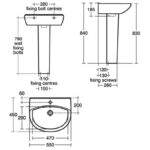 Ideal Standard Eurovit+ 550mm 1 Taphole Basin & Full Pedestal E2547