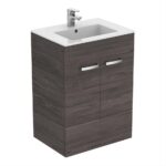 Ideal Standard Tempo 600mm 2 Door Floor Vanity Unit E3244 Lava Grey