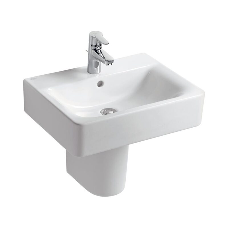 Ideal Standard Concept Cube 55cm 1 Hole Washbasin & Semi-Pedestal