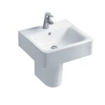 Ideal Standard Concept Cube 50cm 1 Hole Washbasin & Semi-Pedestal