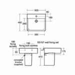 Ideal Standard Concept Cube 50cm 1 Hole Washbasin & Semi-Pedestal