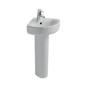 Ideal Standard Concept Arc 45cm 1 Hole Corner Basin & Pedestal