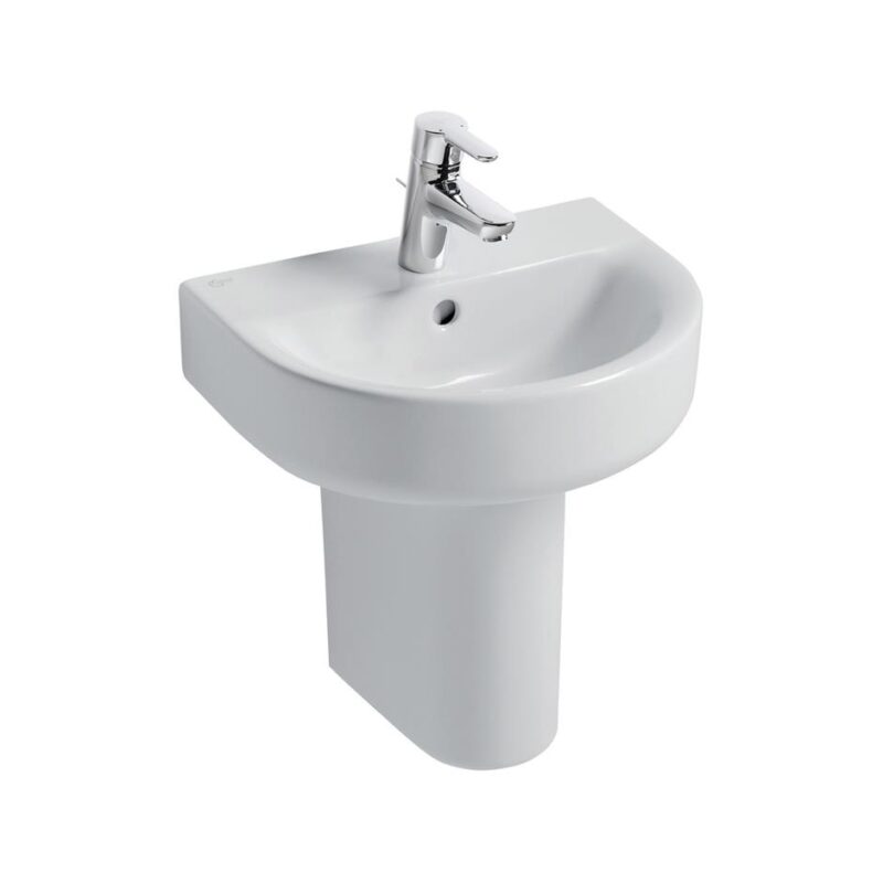 Ideal Standard Concept Arc 45cm 1 Hole Washbasin & Semi-Pedestal