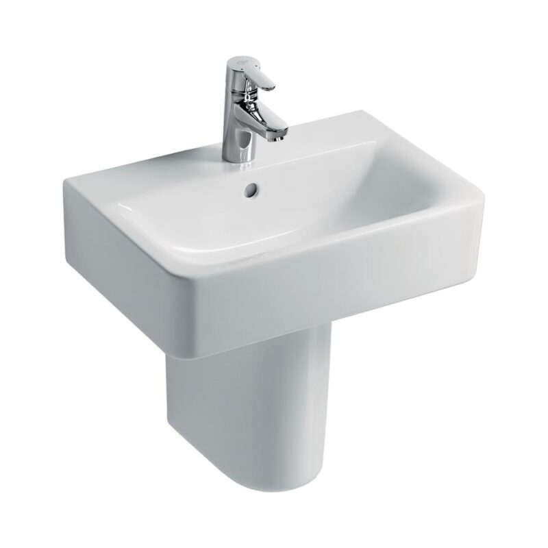 Ideal Standard Concept Cube 55cm Short Projection Basin & Semi-Pedestal