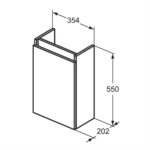 Ideal Standard Eurovit+ 35cm Gloss White Guest Unit & 1 Right Hole Basin