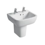 Ideal Standard Tempo 500mm 2 Taphole Basin & Semi Pedestal