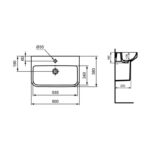 Ideal Standard i.Life S Compact Washbasin 600mm 1 Tap Hole T4583