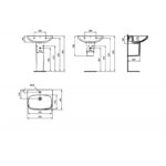 Ideal Standard i.Life A 600mm 1 Tap Hole Basin & Semi Pedestal