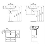 Ideal Standard i.Life S 55cm Compact Basin & Semi-Pedestal