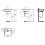 Ideal Standard i.Life S 500mm 1 Taphole Basin & Full Pedestal