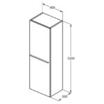 Ideal Standard i.Life A 1 Door Tall Unit 400mm T5261 Matt White