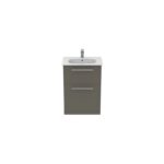 Ideal Standard i.life A 60cm Floor Vanity Unit, 2 Drawers, Matt Quartz Grey