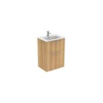 Ideal Standard i.life A 60cm Floor Vanity Unit, 2 Drawers, Natural Oak