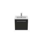 Ideal Standard i.life S 50cm Compact Wall Vanity Unit, 1 Drawer, Matt Carbon