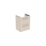 Ideal Standard i.life S 50cm Compact Wall Vanity Unit, 2 Drawers, Matt Beige