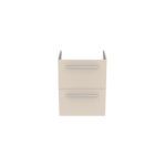 Ideal Standard i.life S 50cm Compact Wall Vanity Unit, 2 Drawers, Matt Beige