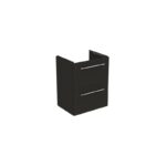 Ideal Standard i.life S 50cm Compact Wall Vanity Unit, 2 Drawers, Matt Carbon