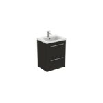 Ideal Standard i.life S 50cm Compact Wall Vanity Unit, 2 Drawers, Matt Carbon