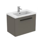 Ideal Standard i.Life S 600mm Wall Unit & Basin, Matt Grey, Black Handle