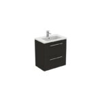 Ideal Standard i.life S 60cm Compact Wall Vanity Unit, 2 Drawers, Matt Carbon