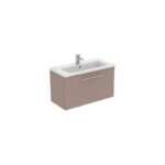 Ideal Standard i.life S 80cm Compact Wall Vanity Unit, 1 Drawer, Matt Griege