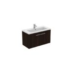 Ideal Standard i.life S 80cm Compact Wall Vanity Unit, 1 Drawer, Coffee Oak