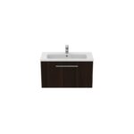 Ideal Standard i.life S 80cm Compact Wall Vanity Unit, 1 Drawer, Coffee Oak