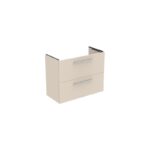 Ideal Standard i.life S 80cm Compact Wall Vanity Unit, 2 Drawers, Matt Beige