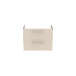 Ideal Standard i.life S 80cm Compact Wall Vanity Unit, 2 Drawers, Matt Beige