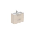 Ideal Standard i.life S 80cm Compact Wall Vanity Unit, 2 Drawers, Matt Beige