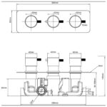 Imex Ravine Chrome 3-Handle 2-Outlet Concealed Shower Valve