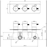 Imex Ravine Chrome 3-Handle 3-Outlet Thermostatic Shower Valve