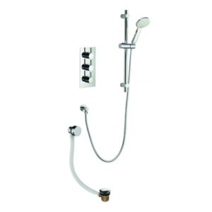 Imex Arco 3 Control Shower Valve, Adjustable Head & Bath Overflow Filler