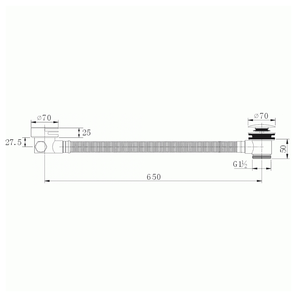 Imex Bath Filler Waste Overflow Chrome