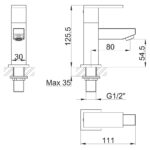 Imex Bloque Basin Pillar Taps (Pair)