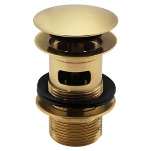 Imex Solid Brass Slotted Basin Clicker Waste Brushed Brass