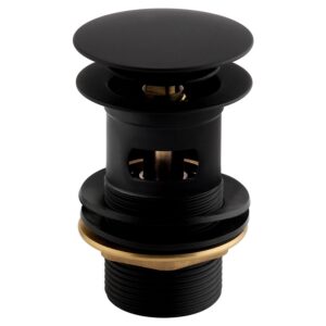 Imex Solid Brass Slotted Basin Clicker Waste Matt Black