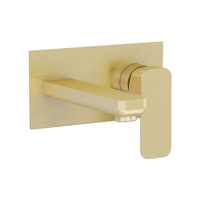 Imex Flite 2 Hole Wall Mounted Basin Mixer Tap Brushed Brass