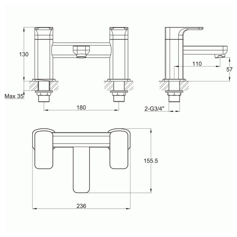 Imex Flite Bath Filler Tap