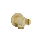 Imex Round Wall Outlet Elbow with Bracket Brushed Brass