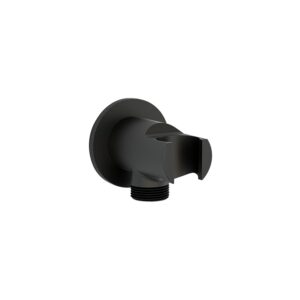 Imex Round Wall Outlet Elbow with Bracket Matt Black