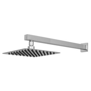 Imex 200mm Stainless Steel Square Slimline Shower Head & Arm